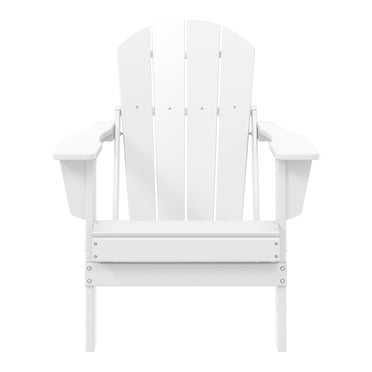 WestinTrends Malibu Classic HDPE Folding Poly Adirondack Chair for Outdoor Patio, White