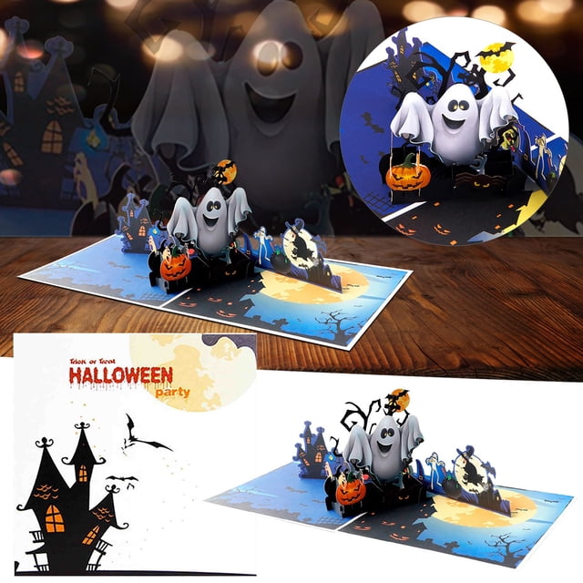 Halloween up Card Greeting Celebration Scary Cards with Pumpkin for Kids Card