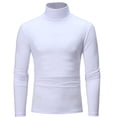 thumbnail image 2 of Men Fashion Solid Color Long Sleeve Turtle Neck Slim Fit T-Shirt Bottoming Top, 2 of 7