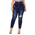 thumbnail image 1 of JDinms Women's Skinny Jeans Mid-Rise Distressed Slim Fit Jegging Denim Pants, 1 of 4