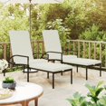 thumbnail image 1 of vidaXL Chaises Longues 2 Pcs avec Repose-Pieds Rotin PE Noir, 1 of 5