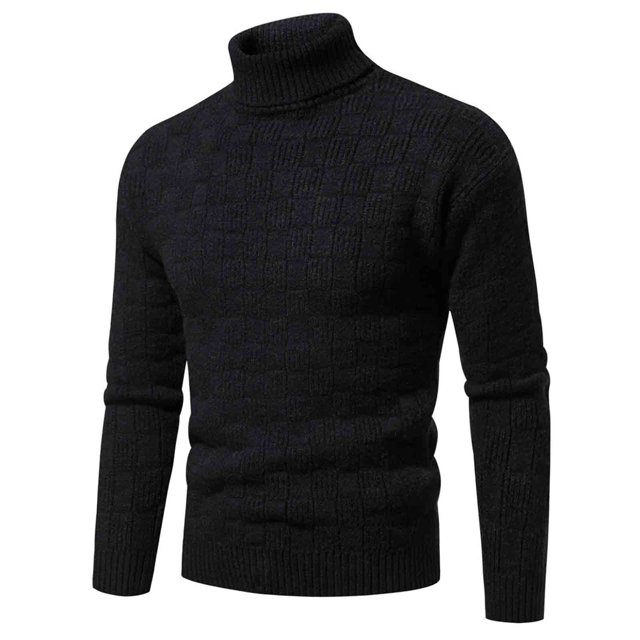 IROINNID Chandail à Col Rond pour Hommes Manches Longues Mi-Long Couleur Unie Chandail Chaud Automne et Hiver Bas de Chandail