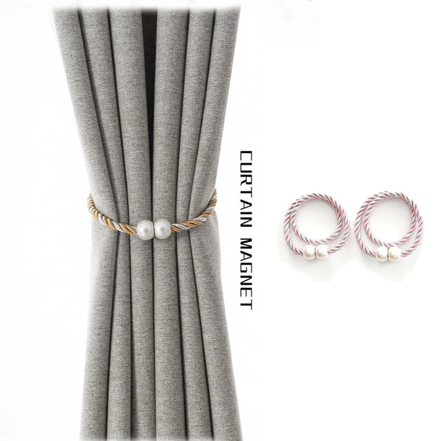 Two 16 Inch Magnetic Curtain Straps For Convenient Curtain Weaving And Fixing Ropes