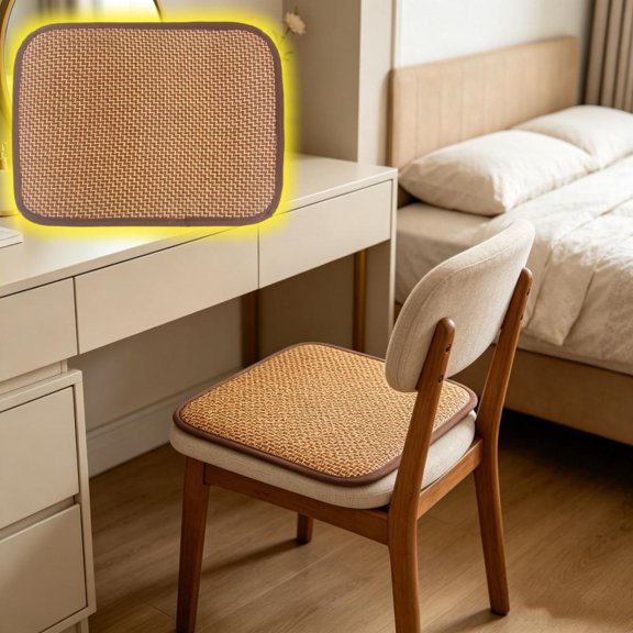 Outoloxit Natural Rattan Woven Seat Pad Chill Grass Mat for Summer Indoor Multi Size Cushion for Chair Stool Sofa Home Office