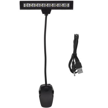 Miangastore Clip Light Stand 9 Orchestra Lamp Piano Light Fully Adjustable Music Stand Lamp with Power Cable (Without Batteries, Black)