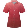 thumbnail image 4 of Chemises Boutonnées pour Femmes à Manches Courtes avec Col, Blouses de Travail de Bureau, Décontractées, Coupe Ample, Tuniques d'Été, Grande Taille, 4 of 5