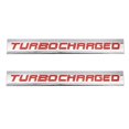 thumbnail image 1 of 2pcs Turbocharged Logo 3D Metal Decal Emblem Auto Premium Badge Side Fender Car Decal Sticker (Red), 1 of 4