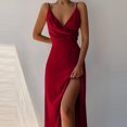 thumbnail image 1 of Meichang Robes d'Été Aguichant Portefeuille pour Femmes 2024 Été Sans Manches Longue Robe Moulante Décolleté en V Profond Robes Plissées Fente Boîte de Nuit Fête Soirée Robe Maxi, 1 of 5