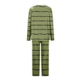 thumbnail image 4 of Timegard Pajamas Sets for Women 2 Piece Stripted Long Sleeve V Neck Ruched Top and Pants Fall Pjs Outfits, 4 of 5