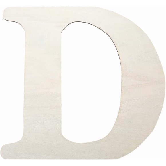 14.8 x 15.3 Inch Wooden Letter D Wood Letter Cut Outs Blank MDF Large Alphabet Unfinished Paintable White Piece Board Sign for Birthday Wedding Christmas Wall Home Party Decoration