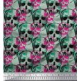 thumbnail image 1 of Soimoi Poly Georgette Fabric Skull Halloween Print Sewing Fabric Yard 52 Inch Wide, 1 of 3