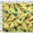 thumbnail image 2 of Soimoi Instruments de Musique Imprimés, Tissu en Toile de Polyester, Tissu de Couture pour Déco au Mètre 56 Pouces de Large, Tissu Décoratif pour Rideaux Sacs Fourre-Tout, Jaune et Vert Sarcelle, 2 of 5