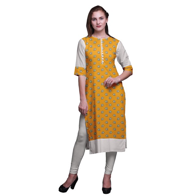 Bimba Tuniques Droites pour Femmes Kurta Imprimée Tunique d'Été