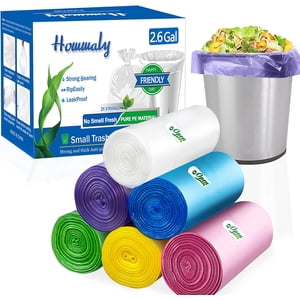 1.2 Gallon Multi Small Trash Bags,Garbage Bag Bin Liners, 5 Liters Bin Bags Wastebasket Bags for home office kitchen Trash Can,Bathroom,Bedroom 300 Counts 6 Color
