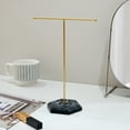 thumbnail image 4 of Modern Jewelry Stand - T-Shape Metal Display Rack With Wood Base For Your Organizing Necklaces Bracelets And Earrings, Czzoypi Modern Jewelry Stand - T-Shape, 4 of 7