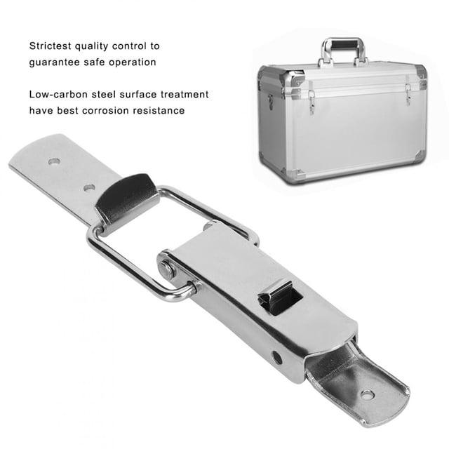 Loquet d'Armoire Autobloquant en Acier Inoxydable pour Boîtes, Portes et Boîtes à Outils - Poignée Robuste 066 avec Boucle, Résistant à la Corrosion et Verrouillage de Compression Sécurisé