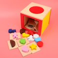 thumbnail image 3 of Qiilu Wood Box + 16 Card + Matching Blocks Girls Bedroom Blocks Set Model Toys New, 3 of 8