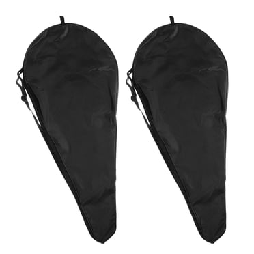 WASHWEPE 2PCS Tennis Racket Storage Bag Rectangular Tennis Racket Case Bag Black Oxford Cloth for Daily Training