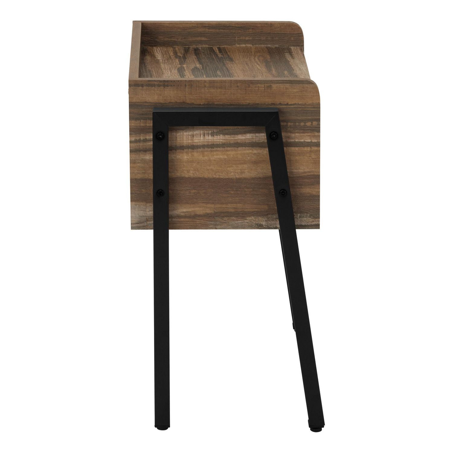 Monarch Specialties Accent Table, Side, End, Nightstand, Lamp, Living Room, Bedroom, Brown Laminate, Black Metal, Contemporary, Modern