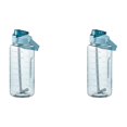 thumbnail image 1 of (2-Pack) Rinsvye Sports Water Cup Large Small Glass Drinking Cups Capacity Heat Plastic Cup with Straw Cup Network Red Fitness Oversized Kettle Will Carry The Time Mark Suitable for Fitness Gym and, 1 of 9