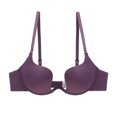 thumbnail image 1 of CHUANK Front Closure Push Up Bra Criss-Cross Back Thick Padded Add 2 Cup Plunge Seamless Racerback Underwire Bras Purple 75B, 1 of 2