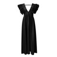 thumbnail image 4 of Ketyyh-chn99 Robes de Printemps pour Femmes 2024 Robes de Soirée pour Mariage Longue Robe de Soirée Dos Nu Col en V Élégante Robe de Cocktail pour Fête Noir,P, 4 of 5