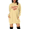 thumbnail image 1 of TJAZFJPA Mini Robe Automne et Hiver Mode Décontractée Imprimée de Noël à Manches Longues Chandail à Capuche avec Poche Robe Chandail Chandail Vintage pour Femmes, 1 of 4