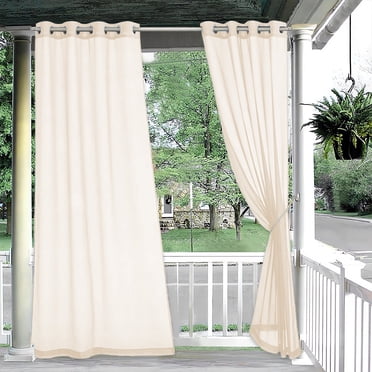 Birdeem Rideaux d'Extérieur Imperméables, Rideaux Moustiquaire de Patio 84x52 Po avec Oeillets Métalliques, Pare-Soleil Résistant aux UV pour l'Intimité pour Porche, Balcon, Terrasse, Conception Coupe-Vent à Ventilation Légère