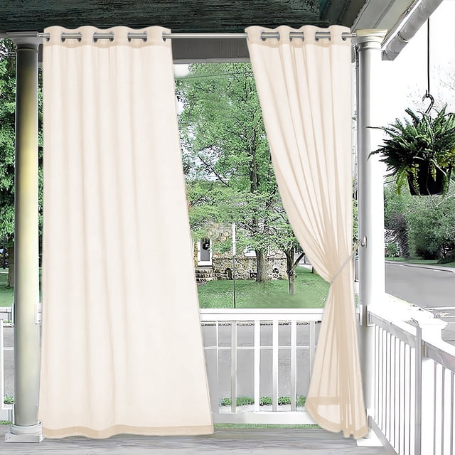 Birdeem Rideaux d'Extérieur Imperméables, Rideaux Moustiquaire de Patio 84x52 Po avec Oeillets Métalliques, Pare-Soleil Résistant aux UV pour l'Intimité pour Porche, Balcon, Terrasse, Conception Coupe-Vent à Ventilation Légère