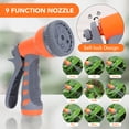 thumbnail image 3 of Bingirl Garden Hose Reel, 1/2 in x 65 ft Wall Mounted Retractable Water Hose Reel with 9 Function Sprayer Nozzle, Any Length Lock, Swivel Bracket, Rewind and Return System, 3 of 7