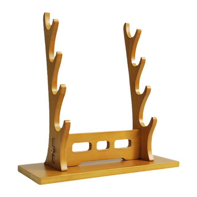 HILABEE Stand Display Support Holder for Templar Wakizashi Samurai Brown 4 Tier