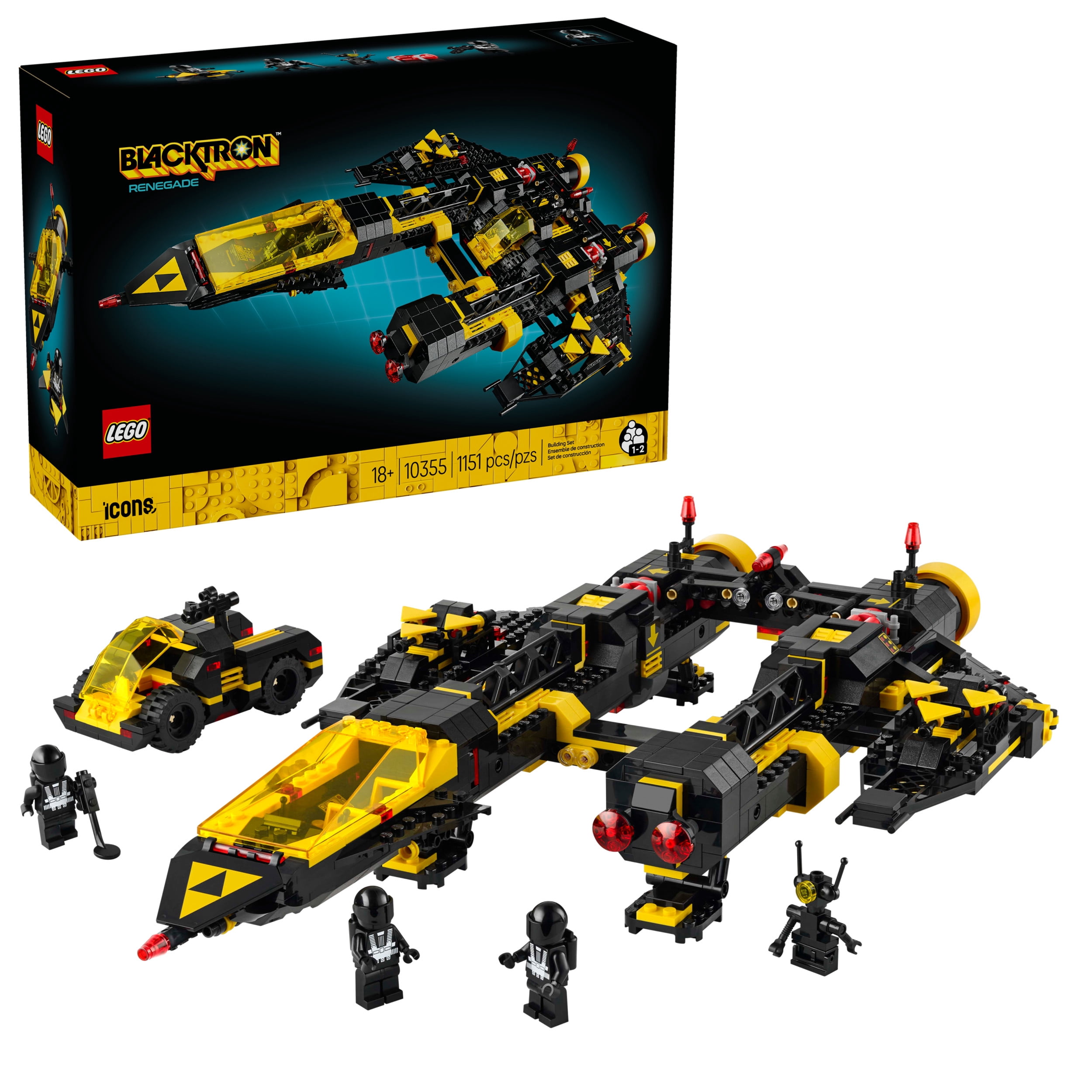 LEGO Icons Blacktron Renegade - DIY Kit for Adults 18+ - Building Blocks for Men and Women -Collectible Set for Adult Fans - Reimagine the Iconic 1980s Spaceship - 10355