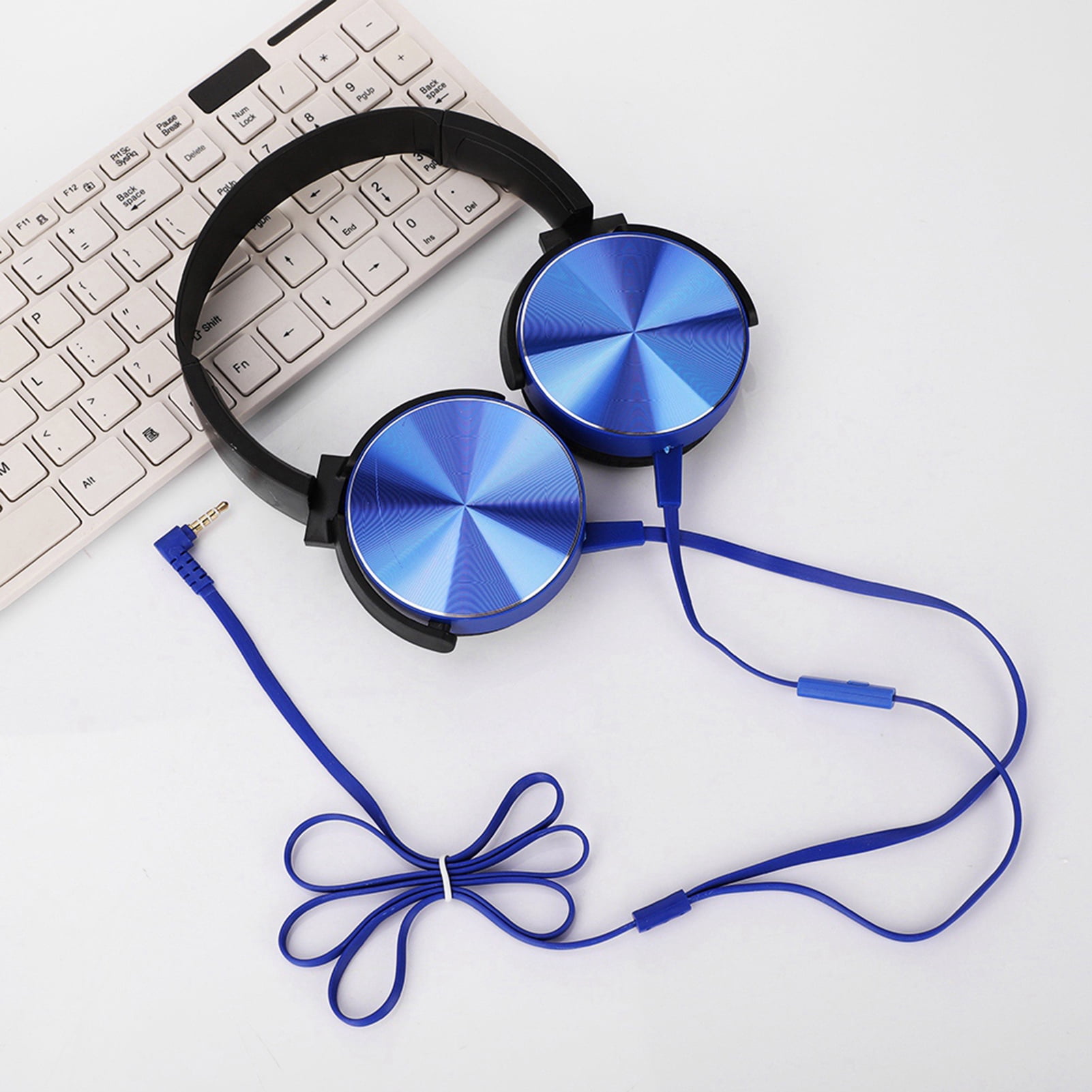 Bass Headphones, Adjustable Headband Soft Ear Cover Clear Sound Metal ...