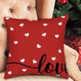 thumbnail image 4 of TIMIFIS Throw Pillows Covers 18x18 Inch, Valentine Linen Pillows Case with Red Hearts Love for Large Couch Sofa Home Inside Outside Holiday Party Decor, 4 of 6