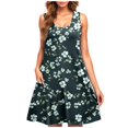 thumbnail image 2 of Ovzne Robes d'Été pour Femmes 2025 Robe de Plage Robe Décontractée pour Femme Dégradé Sans Manches Col Ras du Cou Robe à Imprimé Robe pour Femmes Imprimée Liquidation, 2 of 5