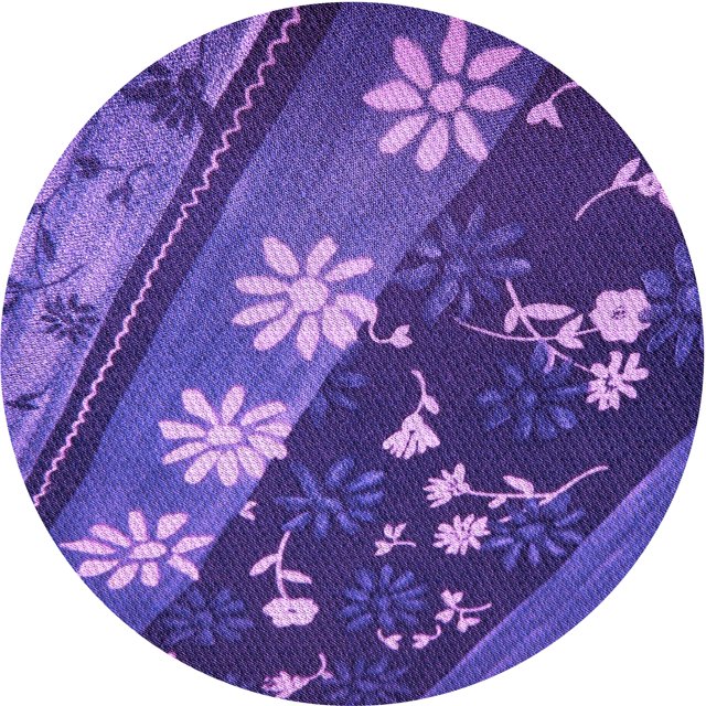 Ahgly Company Machine Washable Indoor Square Transitional Bright Purple Area Rugs, 3' Square