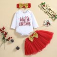 thumbnail image 3 of Xingqing 3PCS Christmas Bébé Baby Girls Lettres Impression Manches Longues O-Cou Jupe Fil Rouge, 3 of 10