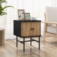 thumbnail image 2 of Costway Table de Chevet à Porte Coulissante, Style Mi-Siècle Moderne, Table d'Appoint de Rangement avec Armoire, Noir, 2 of 10