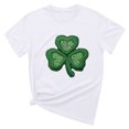 thumbnail image 2 of Chandail de la Saint-Patrick pour Femme, Col Rond Décontracté, Manches Courtes, T-shirt Imprimé Arbre de Noël, Haut, Chandails de la Saint-Patrick pour Femmes, 2 of 4