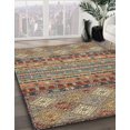 thumbnail image 2 of Ahgly Company Indoor Round Abstract Camel Brown Abstract Area Rugs, 7' Round, 2 of 6