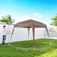 thumbnail image 3 of Outsunny 8' x 8' Pop Up Canopy Foldable Outdoor Canopy Tent w/ Bag, Coffee, 3 of 10