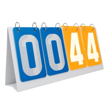 GOGO Tableau de Score en PVC Numérique 4 Chiffres Portable pour Match (Carte Bleue VS Jaune)