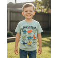 thumbnail image 2 of Argulvti T-Shirt d'Été pour Petits Garçons, Manches Courtes à la Mode, Col Rond, Imprimé de Lettres Dinosaure, 2 of 7