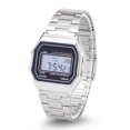 thumbnail image 4 of Montre Rétroéclairée, Bracelet en Acier Inoxydable Montre Rectangulaire Montre Digitale 3 Couleurs pour Cadeau pour Feuiers, 4 of 8