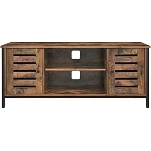 HOME TV Stand for 50 Inches Televisions, TV Bench Entertainment Center, 43.3"L x 15.7"W x 19.7"H, Rustic Brown4