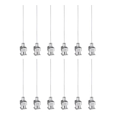 Unique Bargains Aiguilles Distributrices en Acier Inoxydable 25 g, Tube Aiguille à Colle 1 1/2 Pieds Embout Émoussé, Lot de 12