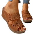thumbnail image 2 of CEHVOM Summer New Style Thick-soled Slope With Embroidered Hollow With Roman Slippers, 2 of 6