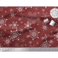 thumbnail image 3 of Soimoi Red Georgette Viscose Fabric Snow Flakes Floral Printed Fabric 1 Yard 42 Inch Wide, 3 of 5