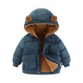 thumbnail image 2 of Mceream Manteau Matelassé d'Hiver pour Enfants - Unisexe à Capuche Mi-Long Manteau Chaud Chamarra Para NiñA Bleu 1 An, 2 of 4