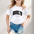 thumbnail image 2 of PMVFHDE Robes Tee-Shirt pour Fille 2025 Mode Décontractée Imprimé Col Rond Manches Courtes T-Shirt Blanc, 7-8 Ans, 2 of 4